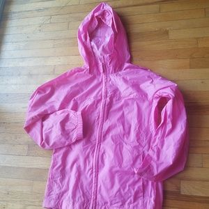 Lands' End pink rain hooded jacket Girl's 4-5